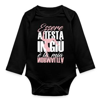 Turnerin Rhythmische Sportgymnastik Kunstturnen - Baby Bio-Langarm-Body - Schwarz - Vorne