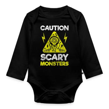 Halloween Frightening Disguise - Organic Longsleeve Baby Bodysuit - black - Front