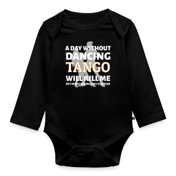 Dancing Dance Music - Organic Longsleeve Baby Bodysuit - black - Front