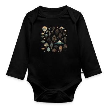 Beauty of nature - Organic Longsleeve Baby Bodysuit - black - Front