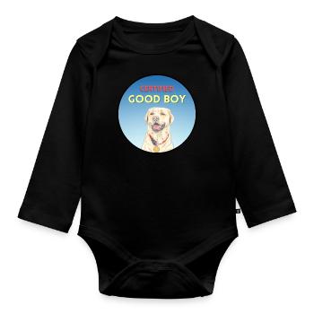 Certified Good Boy Reward Goldie - Organic Longsleeve Baby Bodysuit - black - Front