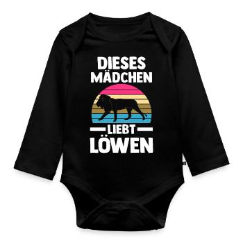 Löwe Löwen - Baby Bio-Langarm-Body - Schwarz - Vorne