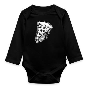 Pizza Fast Food Pizzeria - Organic Longsleeve Baby Bodysuit - black - Front