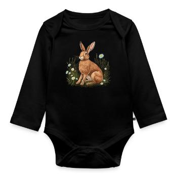 Lapin Lapin - Body Bébé bio manches longues - noir - Devant