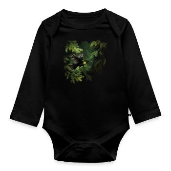 Hummingbird, Bird, Nature, Animals, Wilderness - Organic Longsleeve Baby Bodysuit - black - Front
