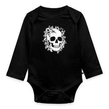 Skeleton Costume Bones Halloween Horreur - Body Bébé bio manches longues - noir - Devant