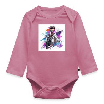 Art du jeu - Body Bébé bio manches longues - mauve - Devant
