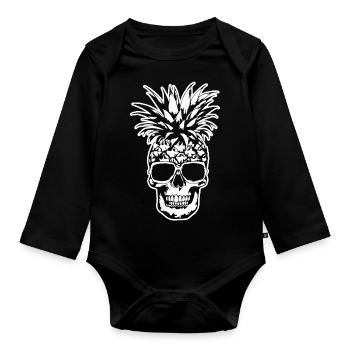 Pineapple - Organic Longsleeve Baby Bodysuit - black - Front