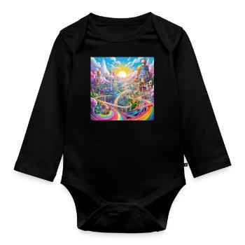 icecrusher Cartographic Pencil Art Color - Baby Bio-Langarm-Body - Schwarz - Vorne