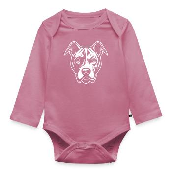 Pitbull - Body Bébé bio manches longues - mauve - Devant