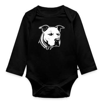 Pitbull - Body Bébé bio manches longues - noir - Devant