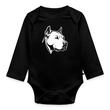 Pitbull - Body Bébé bio manches longues - noir - Devant