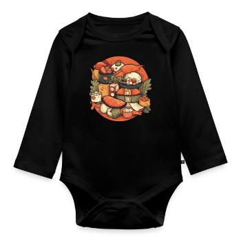 Sushi Love: Tempting Delicacies for Foodies - Organic Longsleeve Baby Bodysuit - black - Front