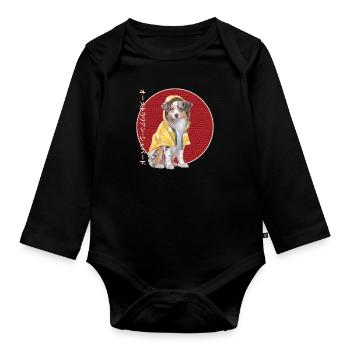 Berger australien japonais imperméable - Body Bébé bio manches longues - noir - Devant