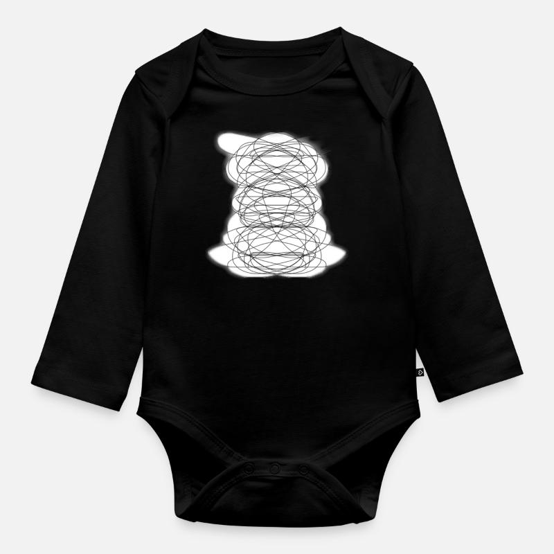 scrawl - Organic Longsleeve Baby Bodysuit - black