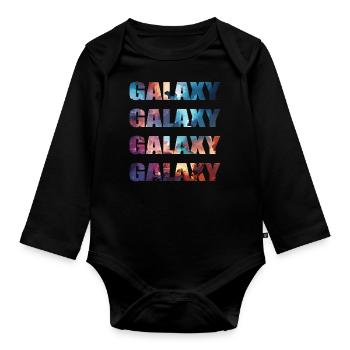 galaxie - Body Bébé bio manches longues - noir - Devant
