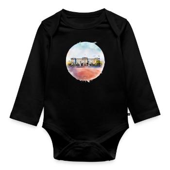 Buckingham palace London England Great britain - Organic Longsleeve Baby Bodysuit - black - Front