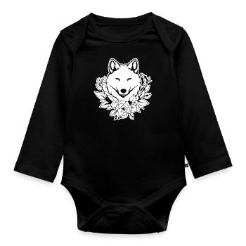 Wolf - Baby Bio-Langarm-Body - Schwarz - Vorne