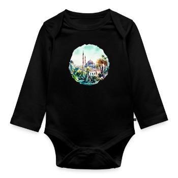 Türkische Architektur - Baby Bio-Langarm-Body - Schwarz - Vorne