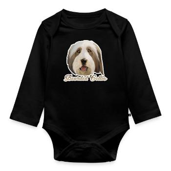 Bearded Collie - Body Bébé bio manches longues - noir - Devant