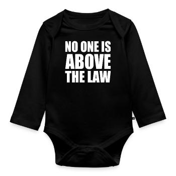 no one is above the law - Body Bébé bio manches longues - noir - Devant