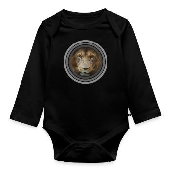 Cercles de couleur de lion noir blanc - Body Bébé bio manches longues - noir - Devant