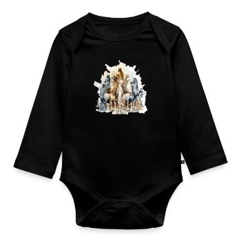 The Venus of Chess - Organic Longsleeve Baby Bodysuit - black - Front