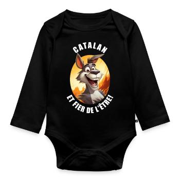 Catalan et fier de l'être - Body Bébé bio manches longues - noir - Devant
