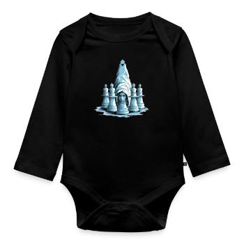 Laurent disguised as a piece - Organic Longsleeve Baby Bodysuit - black - Front