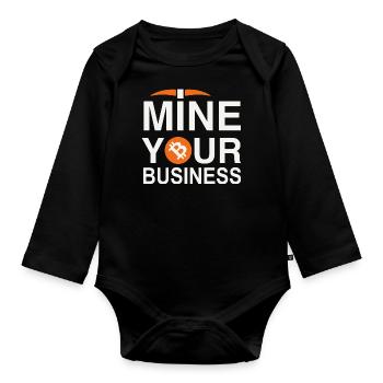 Bitcoin Mining Business - Baby Bio-Langarm-Body - Schwarz - Vorne