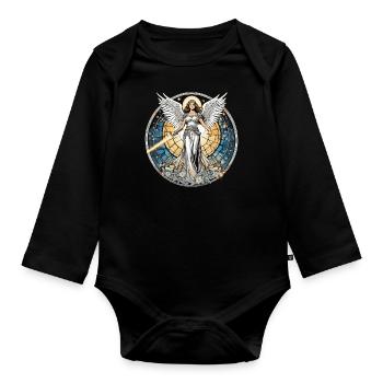 Angel of Light - Organic Longsleeve Baby Bodysuit - black - Front