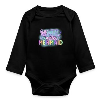 Secretly Mermaid, Mermaids Mysterious Fun - Organic Longsleeve Baby Bodysuit - black - Front