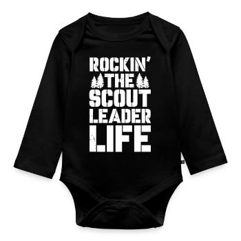 Rockin' la vie du chef scout - Body Bébé bio manches longues - noir - Devant