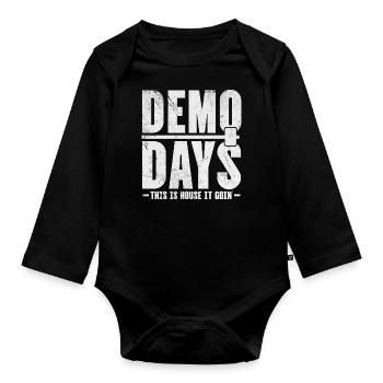 Journées de démo c’est la maison ça va Design - Body Bébé bio manches longues - noir - Devant