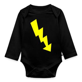 blitz - Baby Bio-Langarm-Body - Schwarz - Vorne