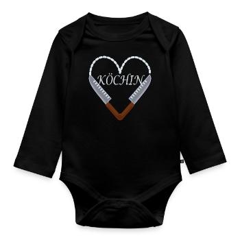 Köchin - Baby Bio-Langarm-Body - Schwarz - Vorne
