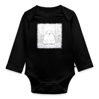 cinema movie gift comics birthday present coffee - Organic Longsleeve Baby Bodysuit - black - Front