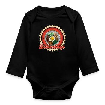 Bibimbap Korea Asia Cuisine Holiday Travel - Organic Longsleeve Baby Bodysuit - black - Front