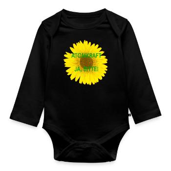 Atomkraft ja, bitte - Baby Bio-Langarm-Body - Schwarz - Vorne