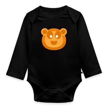 Lion (Bubble) - Organic Longsleeve Baby Bodysuit - black - Front