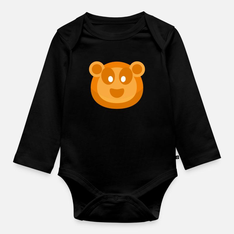 Löwe (Bubble) - Baby Bio-Langarm-Body - Schwarz