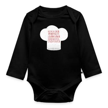 Koch Mütze - Baby Bio-Langarm-Body - Schwarz - Vorne