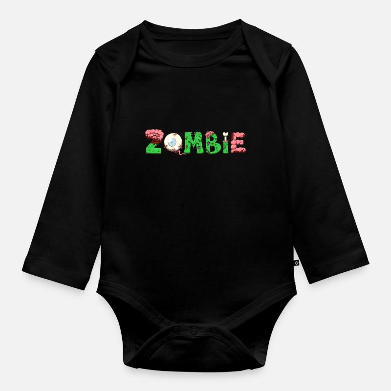 Texte zombie - Body Bébé bio manches longues - noir