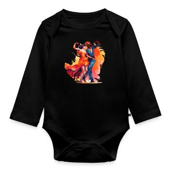 Mambo is known all over the world - Organic Longsleeve Baby Bodysuit - black - Front