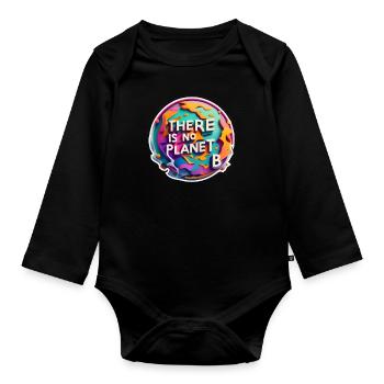 no planet b - Organic Longsleeve Baby Bodysuit - black - Front