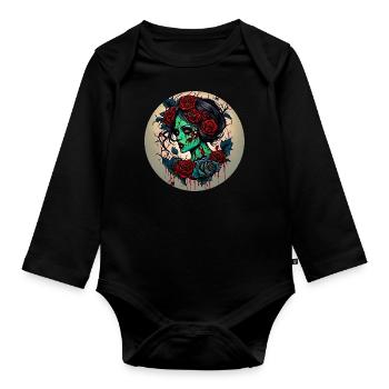 Zombie Girl - Organic Longsleeve Baby Bodysuit - black - Front