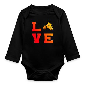Dirt Bike Femmes Dirt Biker Freestyle Motocross - Body Bébé bio manches longues - noir - Devant