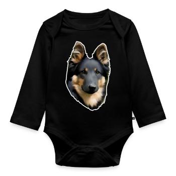 Bohemian Shepherd chodsky - Organic Longsleeve Baby Bodysuit - black - Front