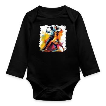 Danser comme forme physique avec soulagement du stress - Body Bébé bio manches longues - noir - Devant