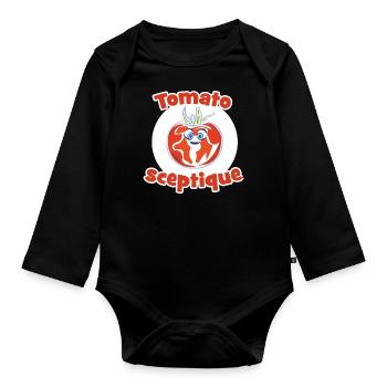 Tomato Skeptical - Organic Longsleeve Baby Bodysuit - black - Front
